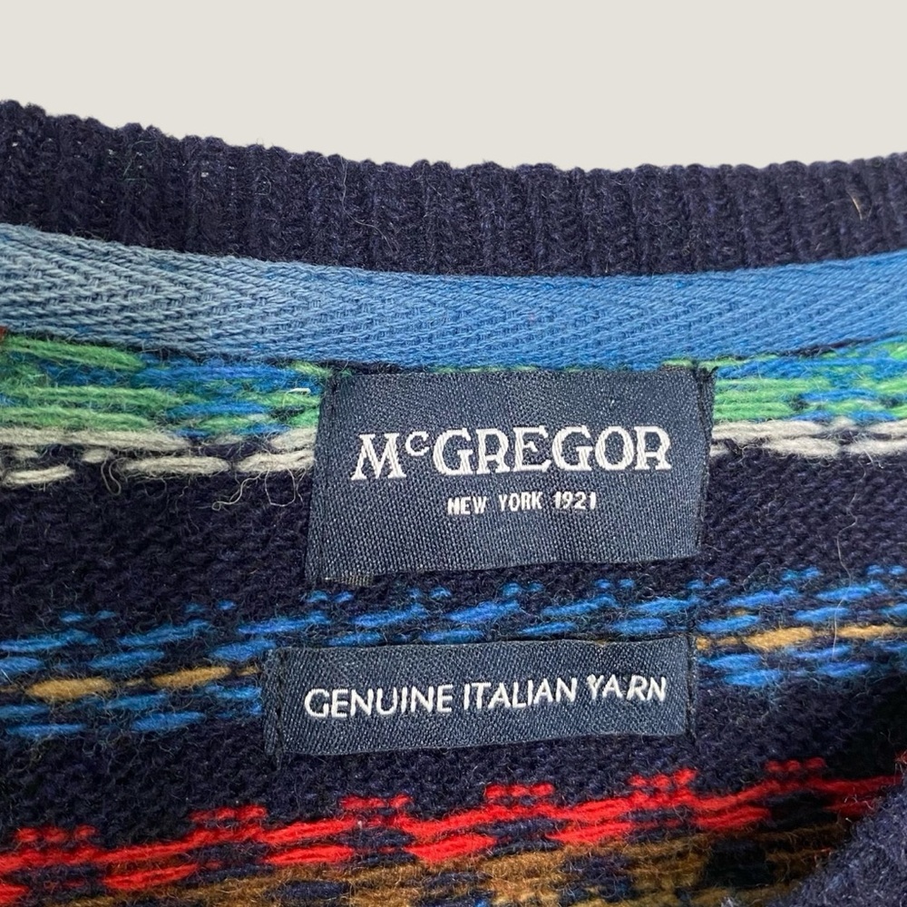 McGregor Nordic Fair Isle Sweater Men Academia Cabin Ski Snow Lambs Wool XL - Picture 5 of 11